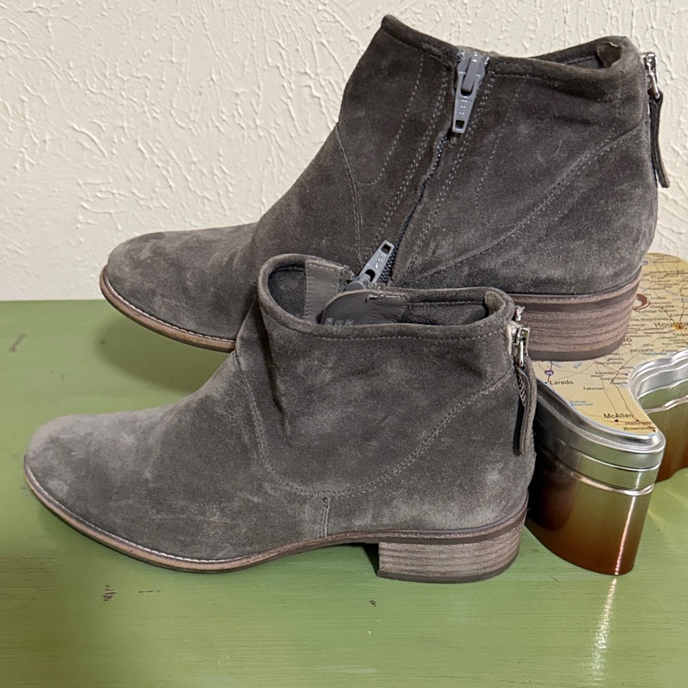 Women's Gray Paul Green Suede Ankle Boots